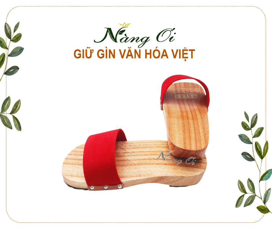 guốc mộc cho nam nữ cao 3cm làm từ gỗ tự nhiên